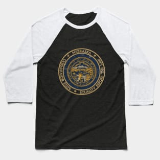 Vintage Nebraska USA United States of America American State Flag Baseball T-Shirt